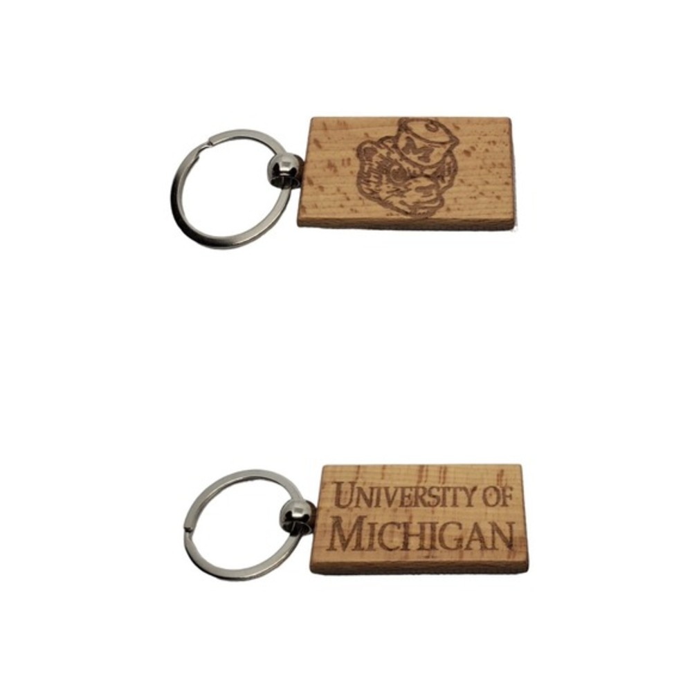 MICHIGAN FOOTBALL one custom wood keychain laser burned‎